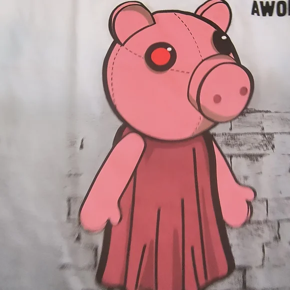 NWT Authentic Piggy Tee with Ombre Grey Base in Size Youth Medium - Picture 7 of 7